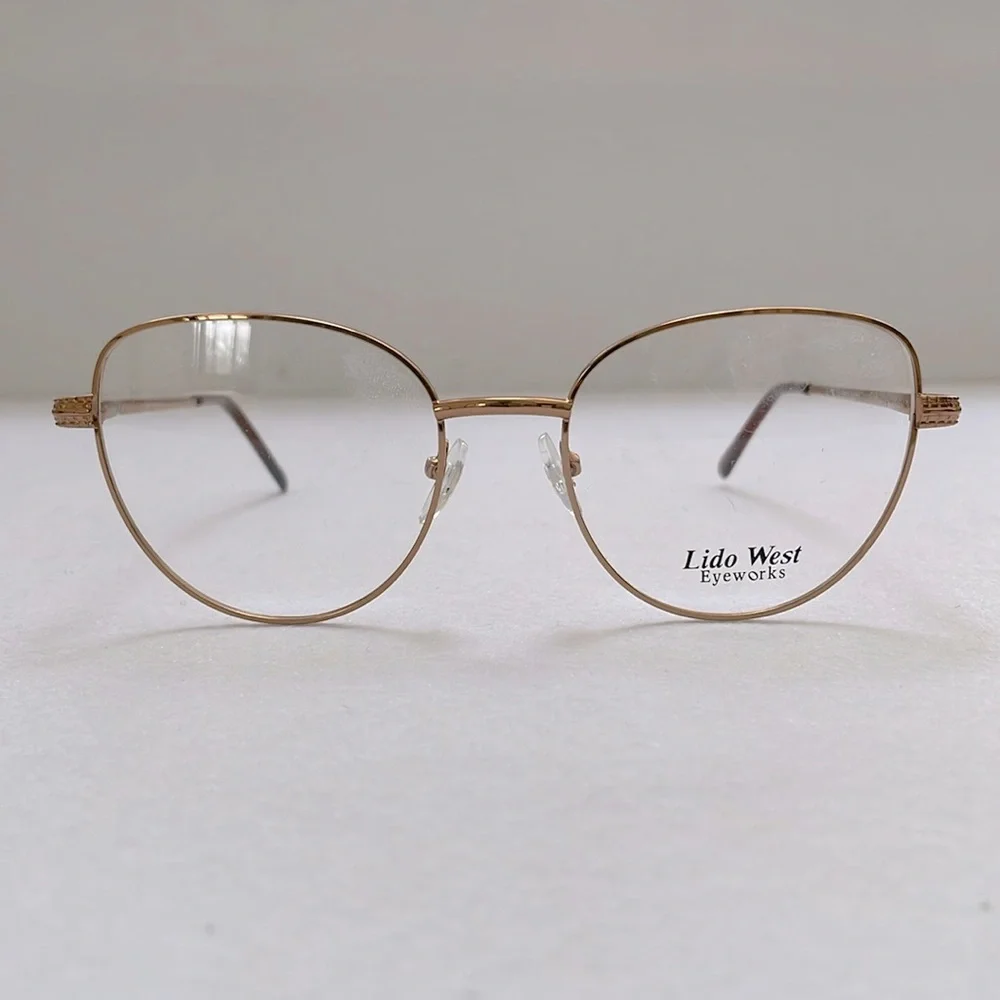 NEW Lido West Summer Brown Golden Metal Eyeglass Frame
